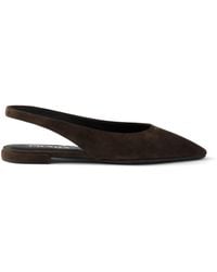 Prada - Suede Slingback Flats - Lyst