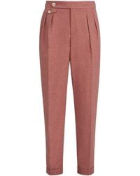 Brunello Cucinelli - Wool-Cotton-Silk Tailored Trousers - Lyst
