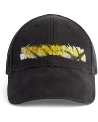 Balenciaga - Cotton Messy Spray Logo Baseball Cap - Lyst