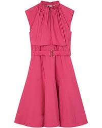 Burberry - Cotton Poplin Midi Dress - Lyst