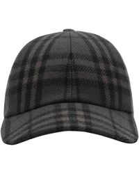 Burberry - Wool Check Baseball Cap - Lyst