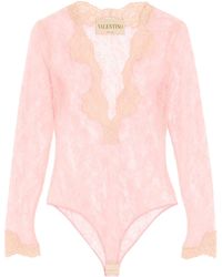 Valentino - Stretch Lace Bodysuit - Lyst
