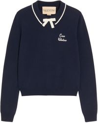 Valentino - Virgin Wool Chez Sweater - Lyst