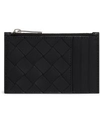 Bottega Veneta - Leather Intrecciato Zipped Card Holder - Lyst