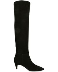 Gianvito Rossi - Suede Elise Knee-High Boots 55 - Lyst