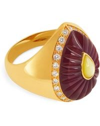 L'Atelier Nawbar - Diamond And Ruby Bond Street Pinky Ring - Lyst
