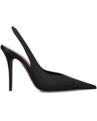 AMINA MUADDI - Satin Anok Slingback Pumps 105 - Lyst