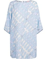 PUCCI - Silk Printed Kaftan Mini Dress - Lyst