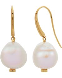 Monica Vinader - Vermeil And Keshi Pearl Nura Earrings - Lyst