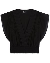 The Kooples - Smocked Broderie Anglaise Top - Lyst