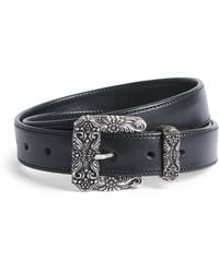 MOLEBO - Leather Rose Buckle Western Belt - Lyst