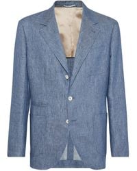 Brunello Cucinelli - Linen Single-breasted Jacket - Lyst