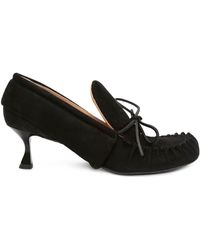 JW Anderson - Suede Bow-detail Heeled Loafers 40 - Lyst