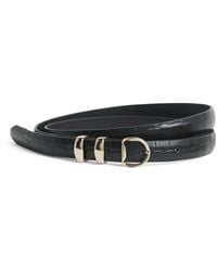Sandro - Croc-Embossed Leather Buckle Belt - Lyst