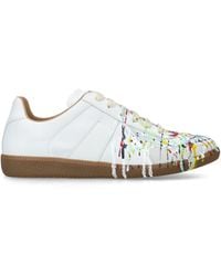 Maison Margiela - Leather Paint-Detail Replica Sneakers - Lyst