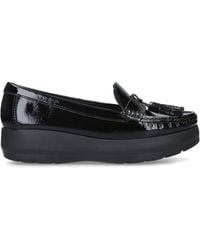 carvela black patent loafers
