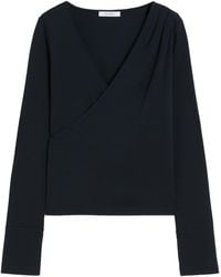 Max Mara - Virgin Wool Wrap Top - Lyst
