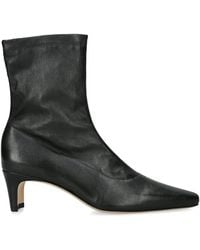 STAUD - Leather Wally Sock Ankle Boots 55 - Lyst