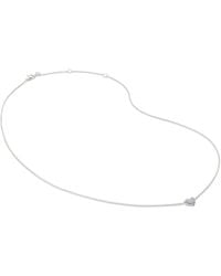 Monica Vinader - Sterling And Diamond Heart Necklace - Lyst