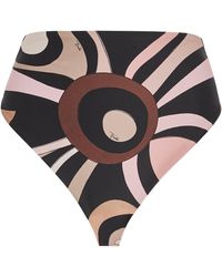 PUCCI - Marmo Print High-Rise Bikini Bottoms - Lyst
