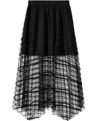 AllSaints - Sheer Overlay Celia Midi Skirt - Lyst