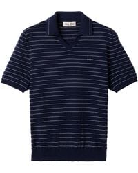 Miu Miu - Cotton Stripe Polo Sweater - Lyst