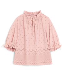 Valentino - Cotton Ruffled Blouse - Lyst