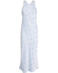 Claudie Pierlot - Satin Floral Crossover Midi Dress - Lyst