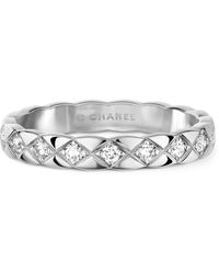 Chanel - White Gold And Diamond Coco Crush Ring - Lyst
