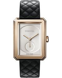 Chanel - Large Beige Gold Boy·friend Watch 28.6mm - Lyst
