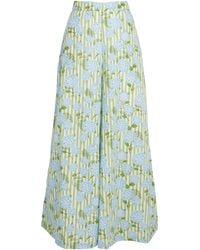 VERANDAH - Linen-Cotton Wide-Leg Hydrangea Trousers - Lyst