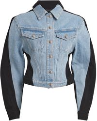 Mugler - Two-Tone Denim Jacket - Lyst