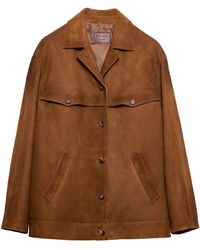 Prada - Lambskin Suede Jacket - Lyst