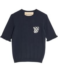 Valentino - Virgin Wool Embroidered Sweater - Lyst