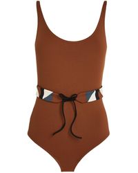 Eres - Belted Damier Swimsuit - Lyst