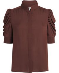 FRAME - Silk Puff-Sleeve Gillian Blouse - Lyst
