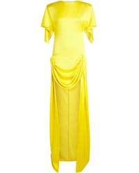 Stella McCartney - Satin Draped Maxi Dress - Lyst