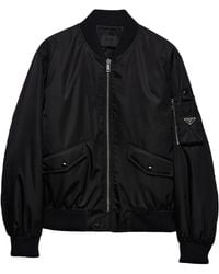 Prada - Triangle-Logo Bomber Jacket - Lyst