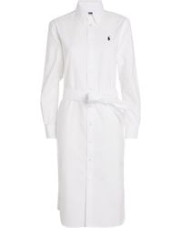 Polo Ralph Lauren - Logo-Embroidered Linen Shirtdress - Lyst