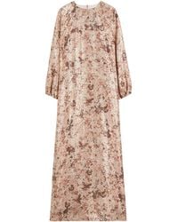 Max Mara - Metallic Silk Maxi Dress - Lyst