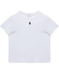 McQueen - Cotton Skull-Embroidered T-Shirt - Lyst