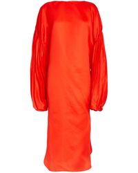 Khaite - Silk Zelma Midi Dress - Lyst