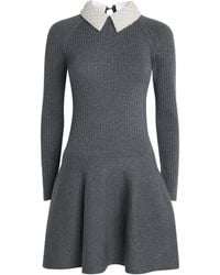Maje - Embellished Collar Knit Mini Dress - Lyst