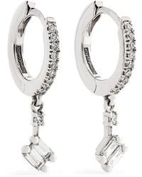 Suzanne Kalan - And Diamond Classic Dangle Drop Huggie Earrings - Lyst