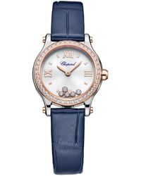 Chopard - Rose Gold, Stainless Steel And Diamond Happy Sport Watch 25mm - Lyst