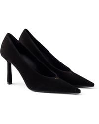Prada - Suede Logo Pumps 90 - Lyst