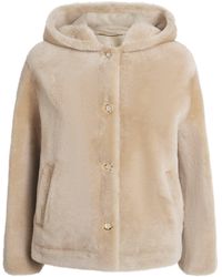 Agnona - Shearling Hooded Jacket - Lyst