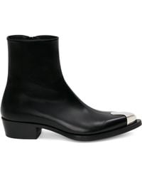 Alexander McQueen - Leather Toe Cap Boot - Lyst