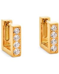 Azlee - And Diamond Mosaic Hoop Earrings - Lyst