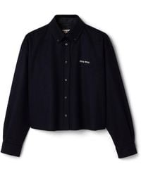 Miu Miu - Wool-Cashmere Velour Shirt - Lyst